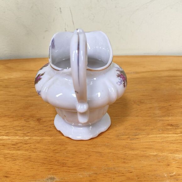 Antique Hand-Painted Rose Creamer • Romantic Shabby Chic Porcelain - Picture 2 of 12
